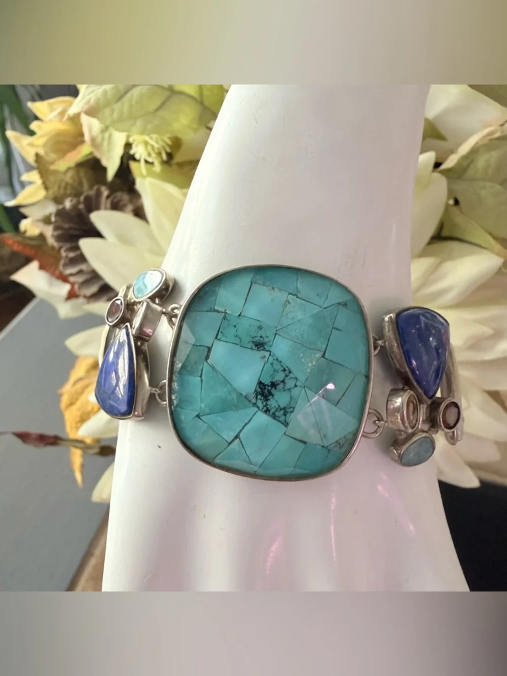 Whitney Kelly 925 Sterling Silver & Stones Toggle Bracelet